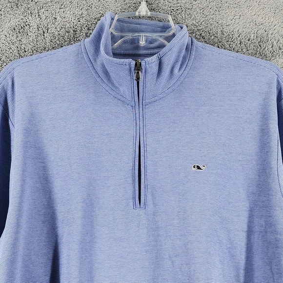 Vineyard Vines Other - Vineyard Vines Sweatshirt Mens XXL Blue Saltwater 1/4 Zip Mock Neck Pullover